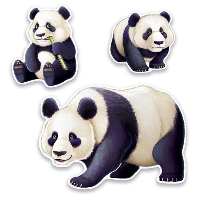 Beistle 54809 Découpes de Panda de 11,25 à 25,25 Po - Lot de 12