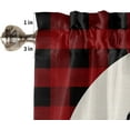 thumbnail image 5 of Merry Christmas Kitchen Curtains Tiers, Trees Xmas Tree Winter Red Black Buffalo Check Plaid Rod Pocket Valance Short Window Treatment Decor Curtains, 27.5"x24", 2 Panels, 5 of 5