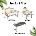 thumbnail image 2 of EastVita 4 Pieces Outdoor Patio Furniture Set with Table All-Weather Boho Wicker Rattan Patio Sectional L-Shaped Sofa Metal Frame Detachable Cushions for Patio Balcony Backyard Deck Beige, 2 of 8
