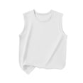 thumbnail image 2 of BRGZLK Boys Girls Tank Tops 2026 Summer Solid Color Quick-Dry Breathable Basic Tees Casual Round Neck Sport Athletic Vest White 3-4 Years, 2 of 7