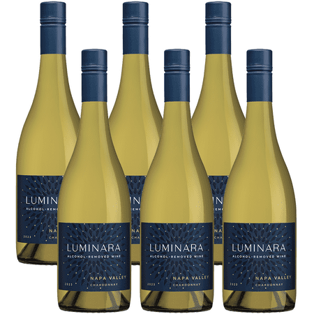 Luminara Alcohol-Removed Chardonnay – Premium Non-Alcoholic White Wine from Napa Valley – 750ml Bottle - 6 Pack