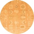 thumbnail image 1 of Ahgly Company Indoor Round Abstract Orange Modern Area Rugs, 5' Round, 1 of 4