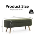 thumbnail image 2 of EHANCIS 43.5" Storage Ottoman Bench, Linen Upholstered End of Bed Bench, Entryway Seating for Bedroom Living Room Window, Holds 300 lbs, Green, 2 of 6