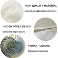 thumbnail image 2 of Set of 4 Nautical Conch Decorative Throw Pillow Covers 18"x18" Sea Coastal Theme with Vintage Stamp Postcard Background Printed Cushion Covers for Patio Couch Sofa, 2 of 5
