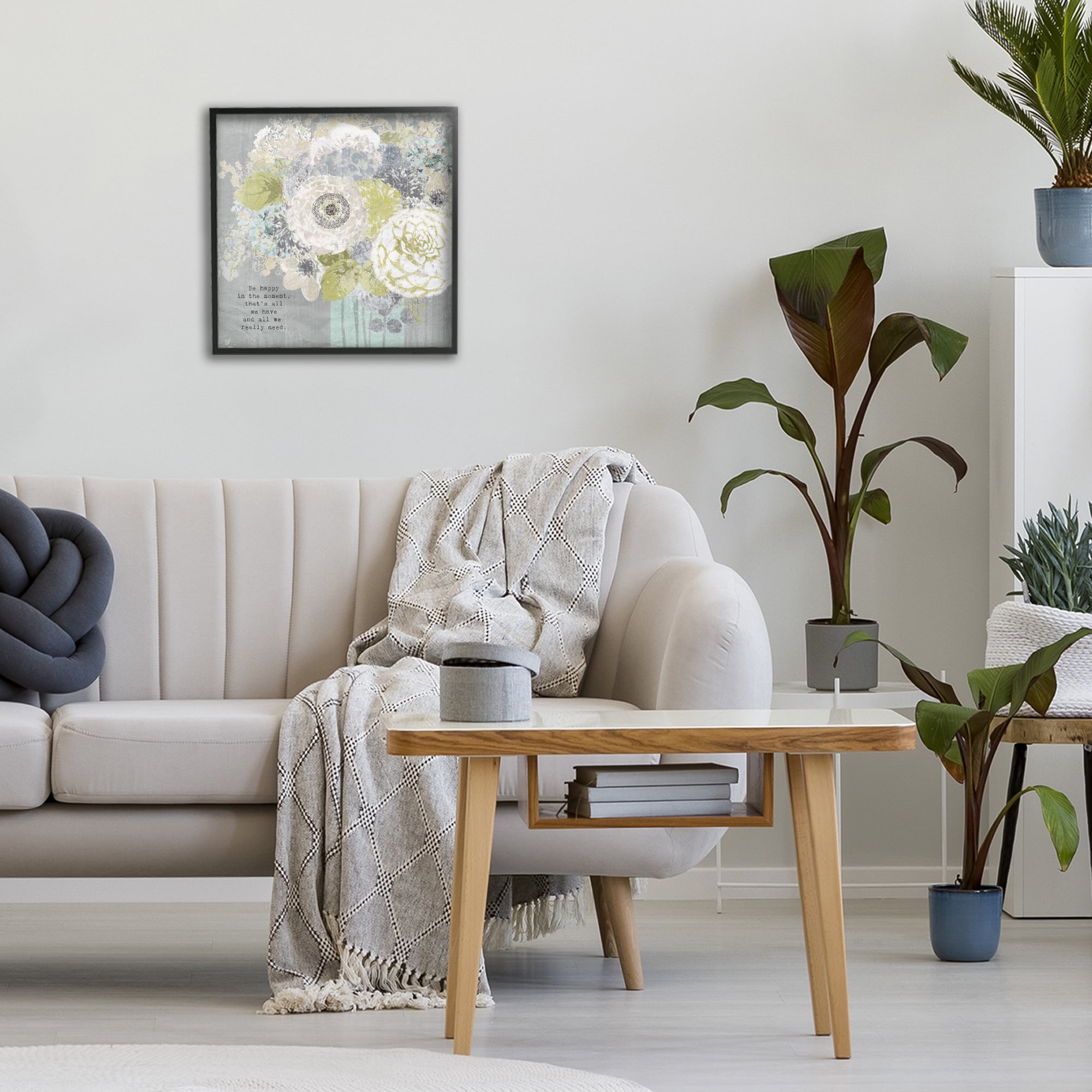 Stupell Industries Happy In The Moment Black Framed Giclee Art, design by Suzanne Nicoll