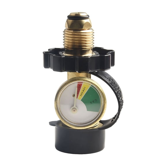 GasTank Adapter Converts POL Tanks Service Valve To QCC/Type1 Gases Cylinder Connector Pressure Gauge For 5-100lb Propane Tanks
