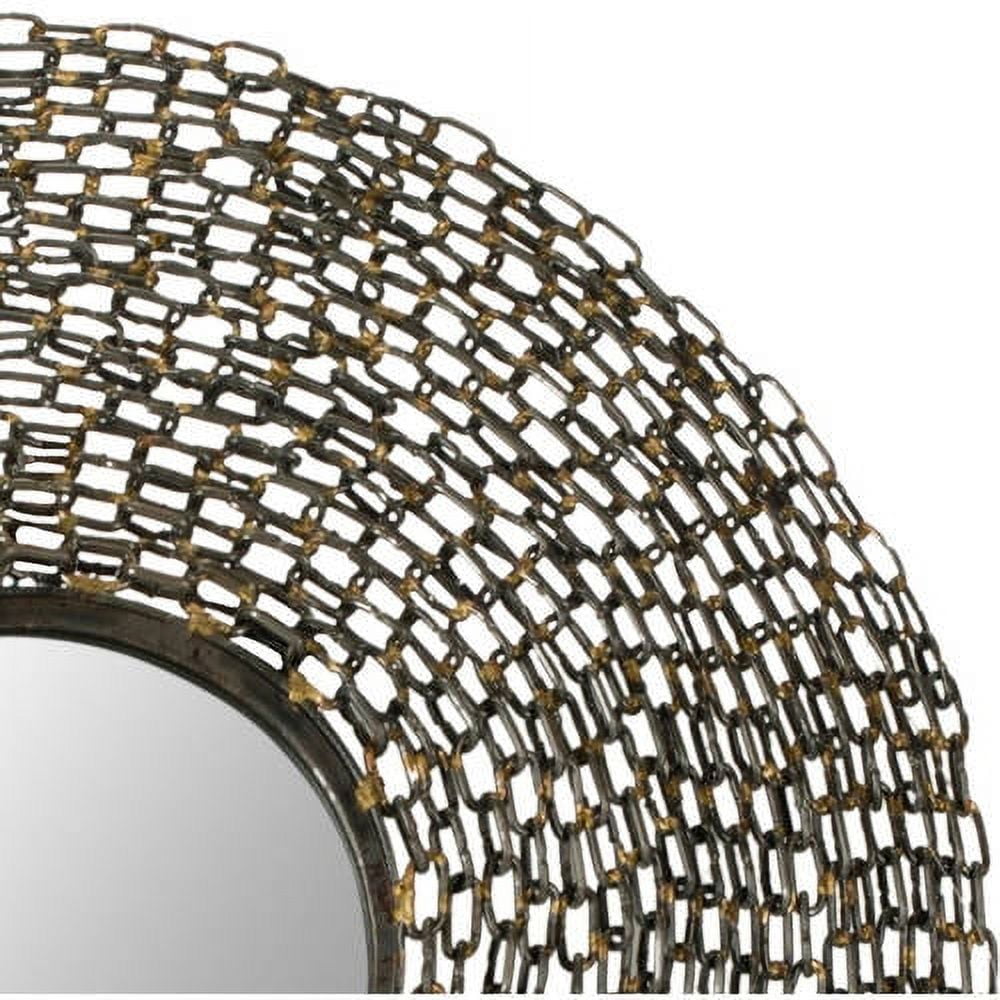 SAFAVIEH 8.8" Round Jeweled Chain Mirror, Natural