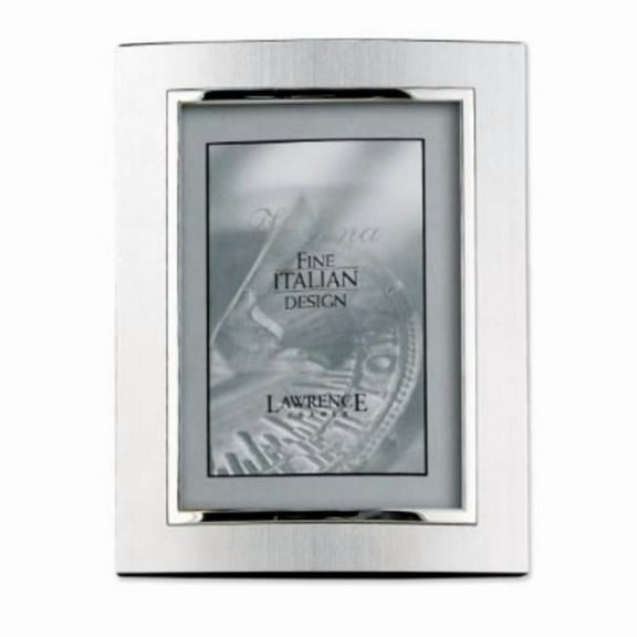 Lawrence Frames 760280 Lawrence Frames Domed Brushed Silver Metal 8x10 with Shiny Silver Inner Edge Picture Frame