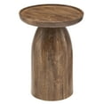 thumbnail image 5 of Coffee Sofa Side End Table, round, Walnut Brown, Wood, Living Room Lounge Cafe Lobby Hospitality Restaurant, Modern Contemporary, HB37695, 5 of 7