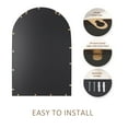 thumbnail image 5 of Wemily Antique Gold 24"x36" Arched Wall Mirror with Metal Beaded Frame - Decorative Accent Wall Mirror for Bathroom, Bedroom, Living Room, Entryway, 5 of 8