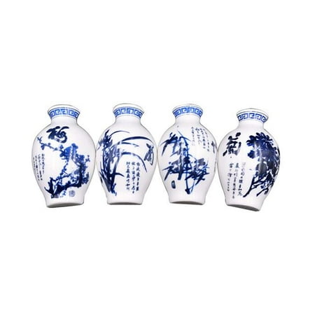 

Panda Superstore PS-HOM3737161-KELLY00382-RP Chinese Style Ceramics Decor Mei Lan Zhu Ju Pattern Refrigerator Magnet - Set of 4
