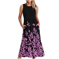 thumbnail image 1 of SDNall Robe Sans Manches à Col Rond Imprimée pour Femmes, 1 of 9