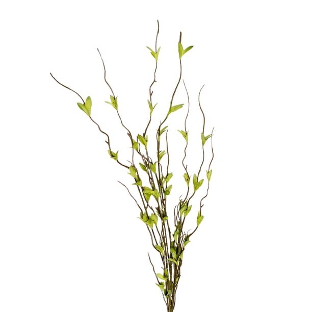 Rama De Flor Artificial, Planta De Rama De Alta Simulación Con 24 Hojas Para Ramos De Bricolaje, Festivales Y Decoraciones De Boda