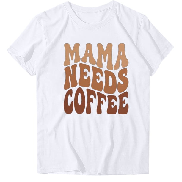 Camiseta de Cuello Redondo Impresa Del Día de la Madre para las Mujeres, Camiseta Casual de Manga Corta para la Primavera Y el Verano