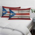 thumbnail image 3 of USA Flag Pillow Covers, Linen Long Throw Pillow Case, Farmhouse Vintage Star Blue Red Wooden Grain Holiday Pillow Protector Decorative Cushion Cover for Living Room/Bedroom 24" x 36", 3 of 8
