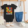 thumbnail image 3 of Popeye the Sailor Man Spinach Squares Romper Boys or Girls Infant Baby Brisco Brands NB, 3 of 6