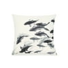 Pal Fabric Blended Linen Flower Square 18x18 Chinese Koi Painting Pillow Cover