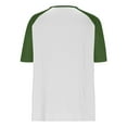 thumbnail image 4 of XUNKUSGA Womens Tops Trendy V Neck Short Sleeve Buttons Going Out Tops Casual Raglan Sleeve T-Shirts for Women Fashion Color Block Women's Blouses S-5XL,Green, 4 of 8