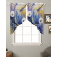 thumbnail image 2 of Purple Dragonfly Swag Valances for Windows, Watercolor Spring Summer Floral Rod Pocket Sheer Valances for Large Windows, Swag Toppers Light Filtering for Kitchen Living Room 2 Panels 36''x45'', 2 of 6