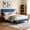 Blue-X, variant on BSHTI Queen Size Platform Bed Frame with Square Tufted Upholstered Headboard – Solid Wood Frame, 12 Wood Slats, Center Support Leg, Under-Bed Clearance, No Box Spring Needed