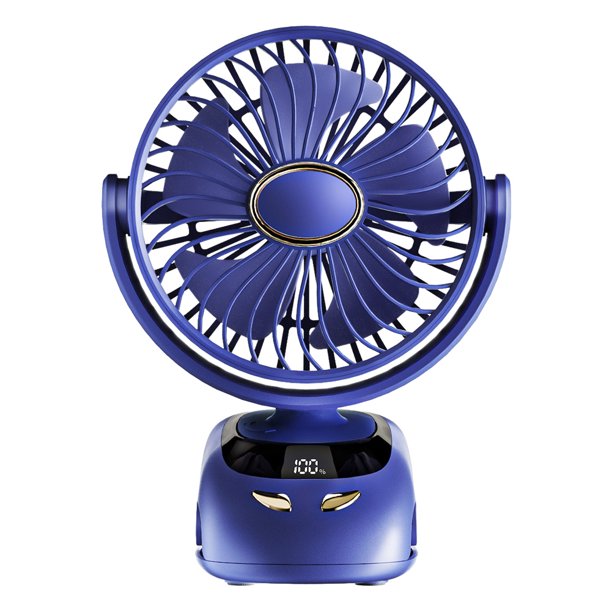 JShteea Ventilador A Batería 3000 MAh 5 Velocidades Con Clip para Acampar (azul 6000 MAh)