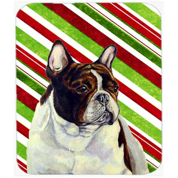 French Bulldog Candy Cane Holiday Christmas Mouse Pad, Hot Pad Or Trivet