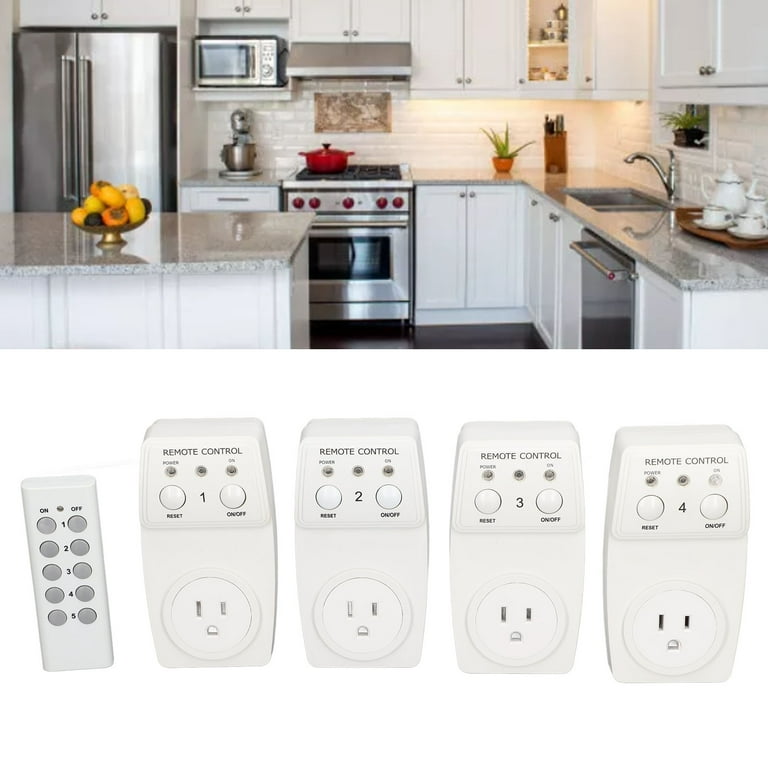 Wireless Remote Control Outlet On Off Power Switch RF Control Sockets Smart  Plug 1200W US Plug 120V