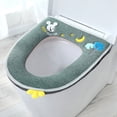 thumbnail image 1 of Un trozo de asiento de inodoro de ratón de lino verde, cremallera universal, asiento de inodoro lavable, asiento de inodoro, impermeable, 1 of 5