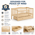 thumbnail image 3 of Zimtown Toddler Daybed, Kids Day Bed Frame with Storage Drawer, Children Sleeping Bedroom, Natural, 3 of 8