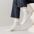 thumbnail image 6 of Sookeceks 6 Pairs Thin Mulberry Silk Crew Socks for Men, Mesh Breathable Socks Above Ankle Socks for Casual Dress Size 7-11, 6 of 8