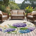 thumbnail image 4 of Round Rugs 5Ft, Purple Blue Flowers Round Area Rug Washable Indoor Throw Carpet, Farmhouse Botanical Watercolor Floral Soft Non Slip Circle Rug for Cabinet Bathroom Home Decor Aesthetic, 4 of 8