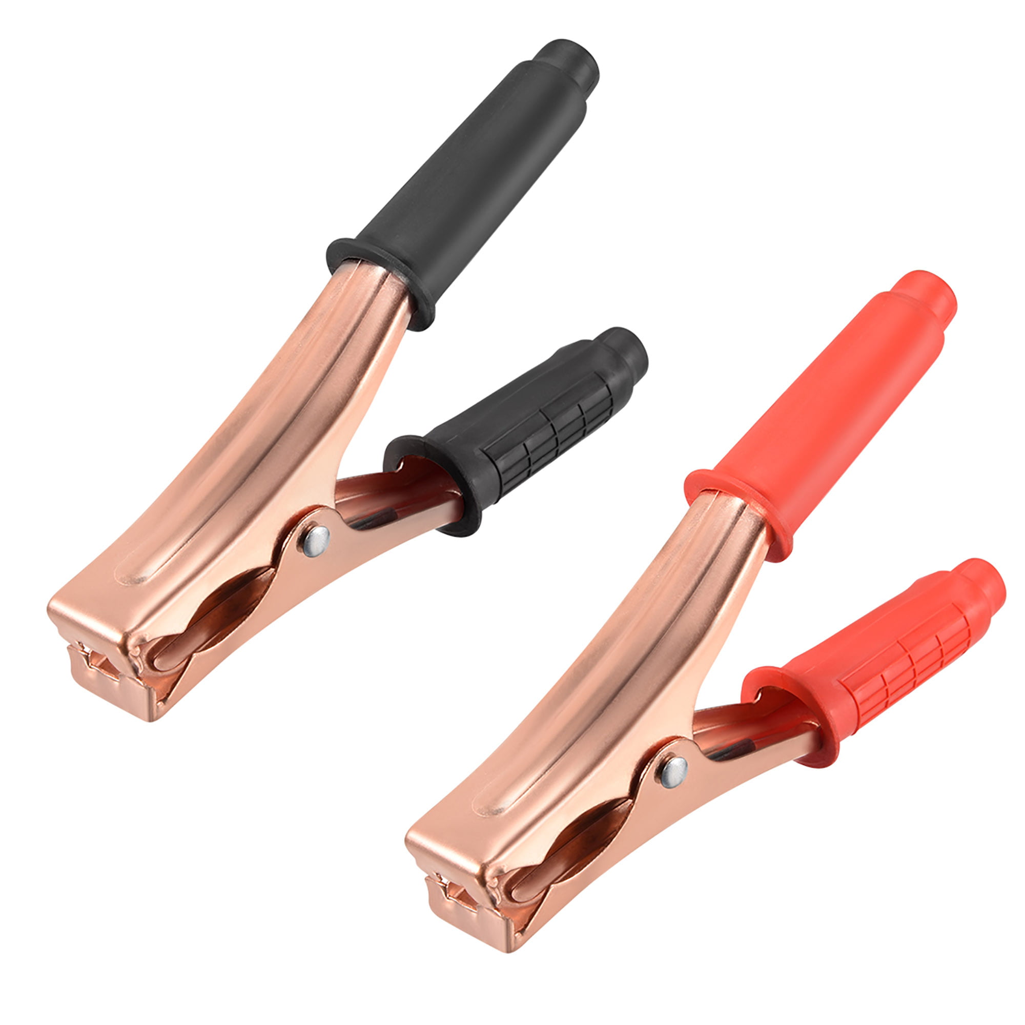 Details about   2pcs Copper Insulated Alligator Clips Red Black Testing Clamps For Car Battery 