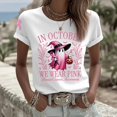 thumbnail image 2 of JULMCOMO Breast Cancer Shirts for Women Crew Neck Breast Cancer Awareness Pink Ribbon Casual Tshirts Rolled Short Sleeve Loose Cute Graphic Tees Dark Purple XL, 2 of 3