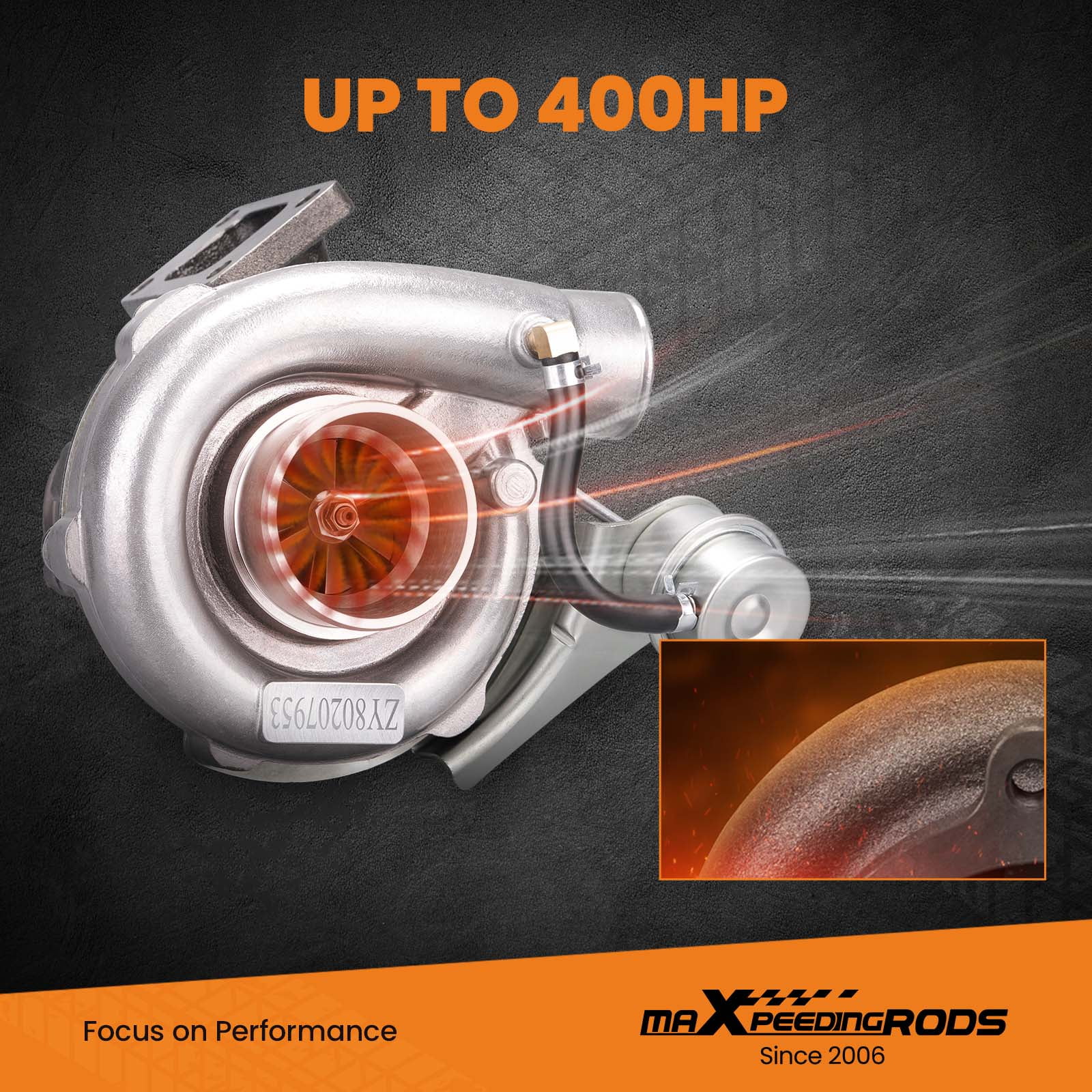 maXpeedingrods T3 Turbo Turbocharger for 4/6 Cylinder 1.5L-2.5L Engine, Up to 420 HP, for BMW 318is 323Ci 323Ci 325Ci 325i, for Honda Accord Civic, Basic VL Series