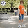 thumbnail image 3 of 24 Pairs Of Yacht & Smith Wholesale Kids Crew Socks, Childrens Cotton Casual Crew Socks Size 4-6 (Gray), 3 of 6