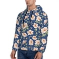 thumbnail image 2 of KLL Flower Print Mens Hoodie Long Sleeve Casual Pullover Hooded Sweatshirt Fashion Drawstring Hoodies with Pocket-Large, 2 of 6