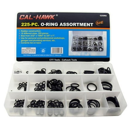 Cal Hawk CZORS 225 O-Ring Assortment Kit SAE Pneumatic Air Rubber Hydraulic Tool Set