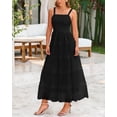 thumbnail image 2 of Vestido PRETTYGARDEN de verano para mujer, sin mangas, de tul con volantes, negro, 2 of 9