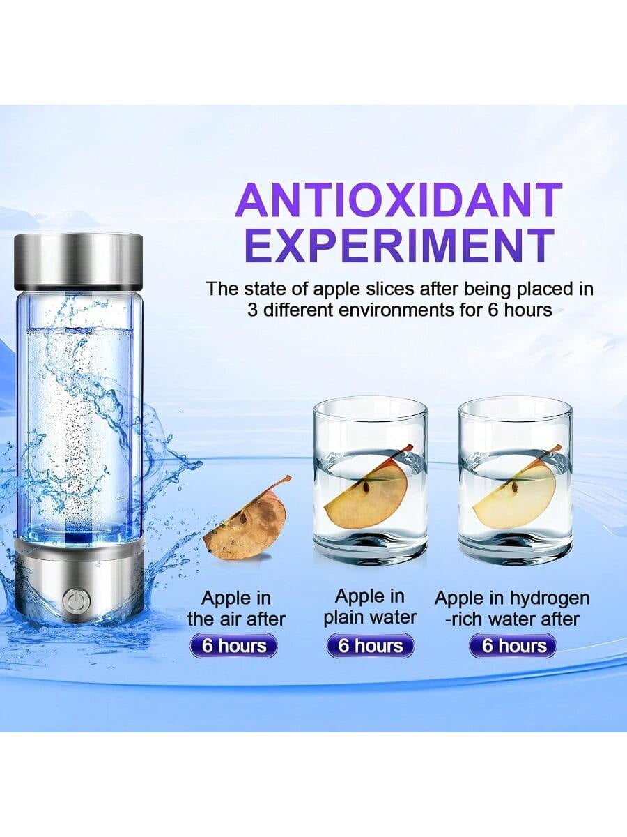 2026 New Hydrogen Water Bottle, 3-Min Rapid Electrolysis, PEM Technology Water Ionizer, Portable Hydrogen Water Generator For Office, Daily Drinking, Travel Exercise Home And Gifts (Silver