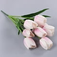 thumbnail image 2 of Lierteer 9 Heads Artificial Flowers Fake Tulips Plastic Plants For Wedding Home Decor Light pink, 2 of 8