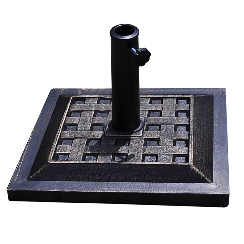 GVN Umbrella Stand Outdoor Base, 17.5 Inch Heavy Duty Square Umbrella Base Stand of 30 lbs for Outdoor, Black