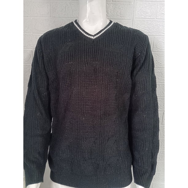 Suéter de cuello en V europeo y americano, suéter de punto de manga larga ajustado a la moda para hombre, suéter de otoño e invierno