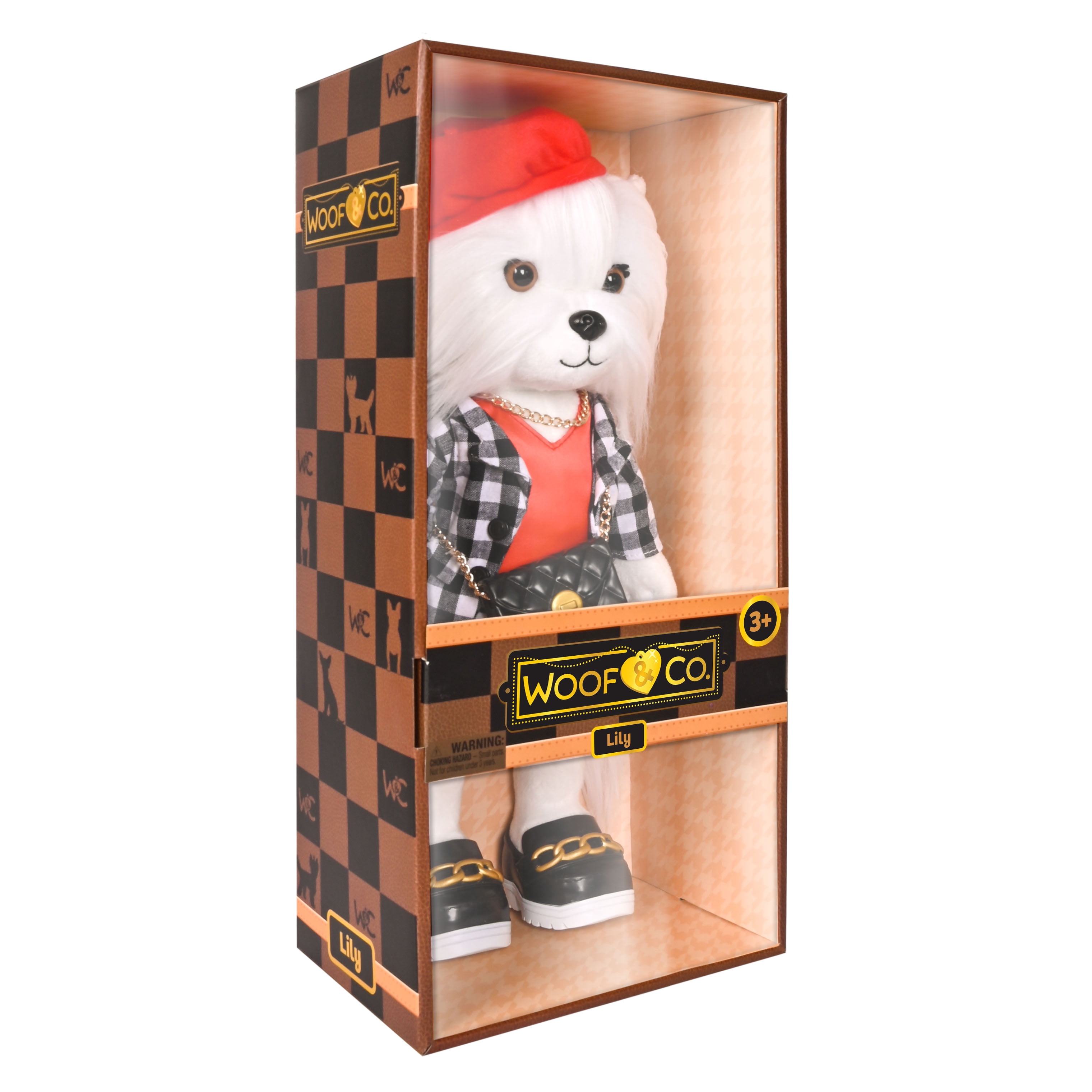 Woof & Co 15-inch Fashion Doll – Lily The Poseable Plush Shih Tzu with Removable Outfit & Accessories, Children Ages 3+