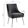 thumbnail image 3 of TOV Furniture Beatrix Grey Velvet Side Chair with Silver Legs, 3 of 20