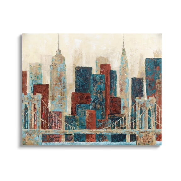 Stupell Industries Urban City Bridge Architecture Painting Gallery Wrapped Canvas Print Wall Art, Design by Cloverfield & Co.