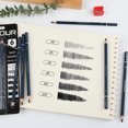 thumbnail image 2 of Juego de lápices Matt Graphite de 15 piezas para dibujo profesional con caja, 2 of 3