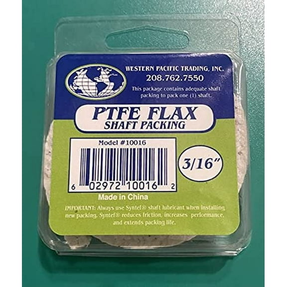 Western Pacific 10016 Teflon PTFE Flax Packing  3/16'94x2'92 Boat Marine
