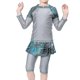 thumbnail image 1 of Niñas niños islámico Mu modesto traje de baño traje de baño Burkini árabe traje de baño AGrey7-8 años, 1 of 5