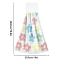 thumbnail image 2 of Haosy 2 Pack Kitchen Wash Cloths with Hanging Loops Absorbent Absorbent Quick Drying Hand Towels, Checkered Stripes with Hand Drawn Flower, 2 of 7