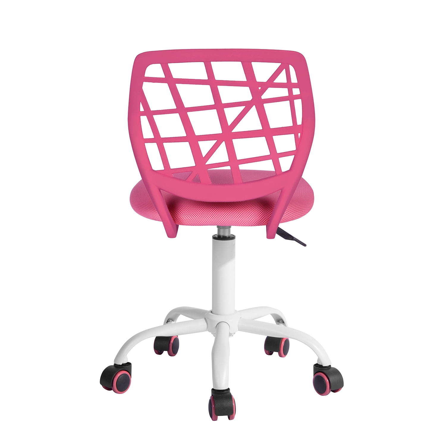 Homy Casa Teen Task Chair, Armless Office Chair Swivel with Soft Cushion for Study Kids Teens Child, Pink